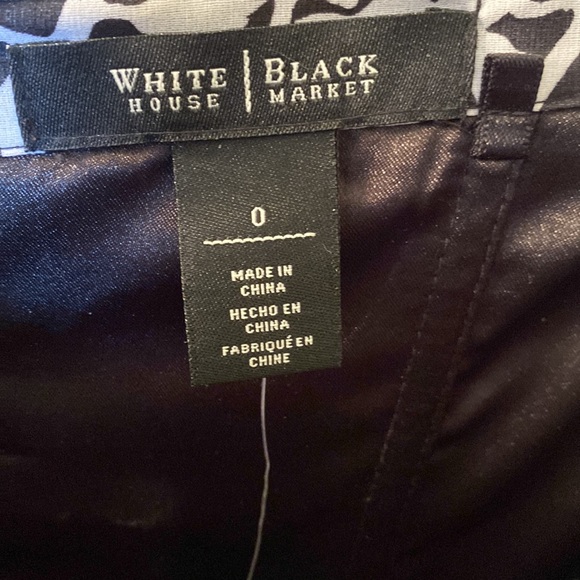 Strapless White House Black Market Hankerchief hemline Size 0 NWT - Picture 3 of 7
